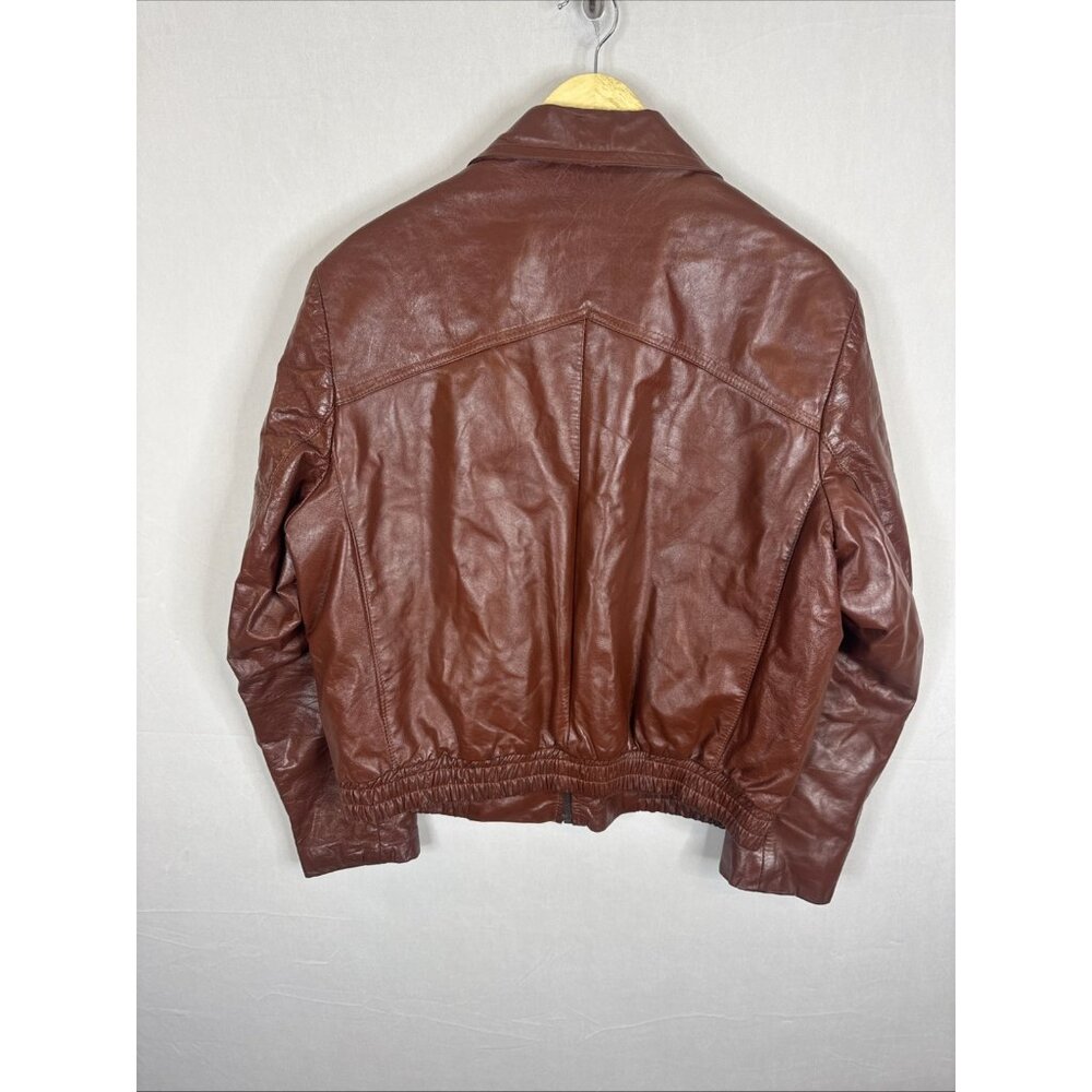 Victoria Leather Vintage Cafe Racer Jacket‎ Men 46 Brown Canada Quilted 70s - Picture 4 of 8